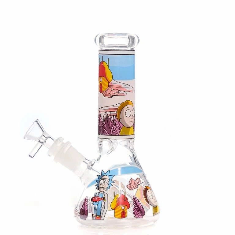 8" Glow-in-the-Dark Rick & Morty Beaker Glass Bong