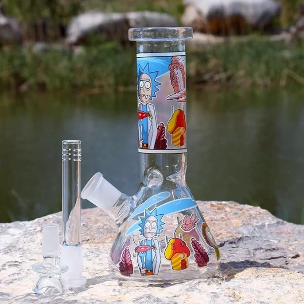 8" Glow-in-the-Dark Rick & Morty Beaker Glass Bong