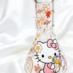 8" 5mm Hello Kitty Bouquet & Rainbow Beaker Glass Bong