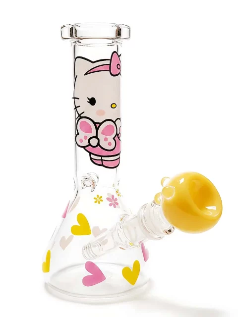 8″ Hello Kitty Cherry Blossom Beaker Glass Bong 8" Hello Kitty Cherry Blossom Beaker Glass Bong