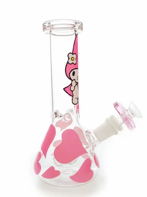 8″ My Melody Pink Heart Beaker Glass Bong 8" My Melody Pink Heart Beaker Glass Bong