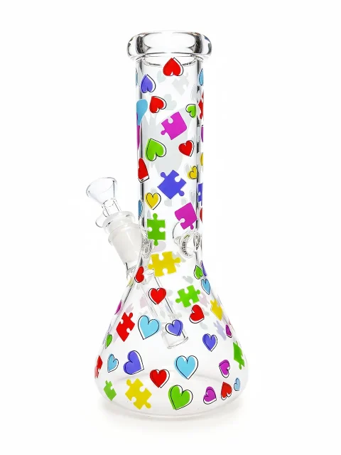 8″ Pride Puzzle Wings Beaker Glass Bong 8" Pride Puzzle Wings Beaker Glass Bong