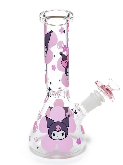 8″ Punk Kuromi Mini Beaker Glass Bong 8" Punk Kuromi Mini Beaker Glass Bong