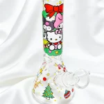 8" Sanrio Christmas Holiday Fun Mini Beaker Glass Bong