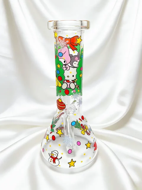 8″ Sanrio Christmas Holiday Fun Mini Beaker Glass Bong 8" Sanrio Christmas Holiday Fun Mini Beaker Glass Bong