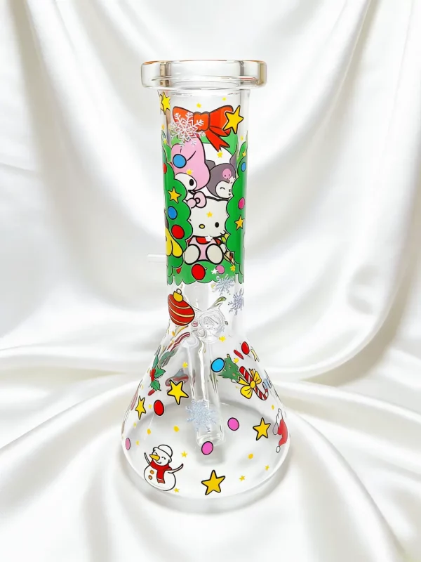 8″ Sanrio Christmas Holiday Fun Mini Beaker Glass Bong 8" Sanrio Christmas Holiday Fun Mini Beaker Glass Bong