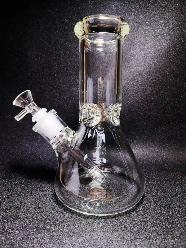 8" 7mm Thick Clear Glass Beaker Bong