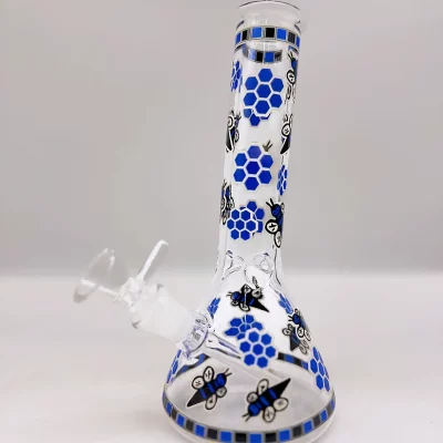 8" Glow-in-the-Dark Honey Bee Beaker Glass Bong