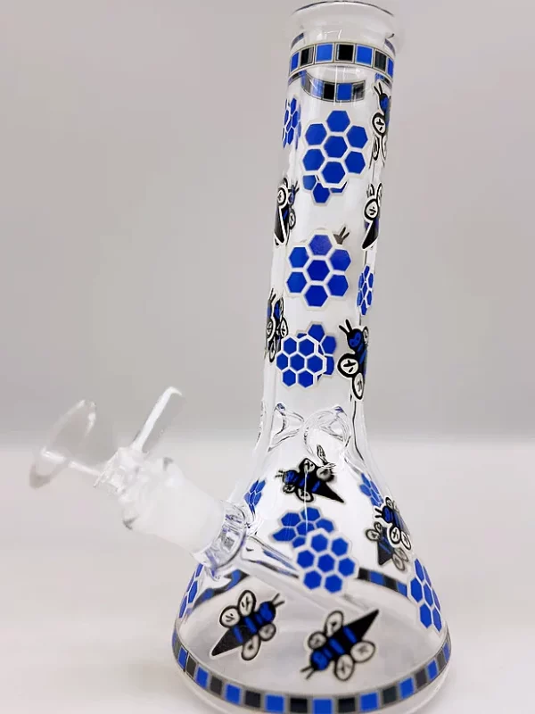 8" Glow-in-the-Dark Honey Bee Beaker Glass Bong