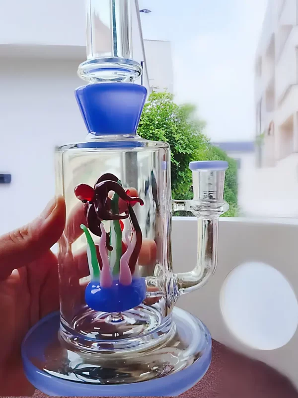 9.5″ Ocean Scene Octopus Glass Bong