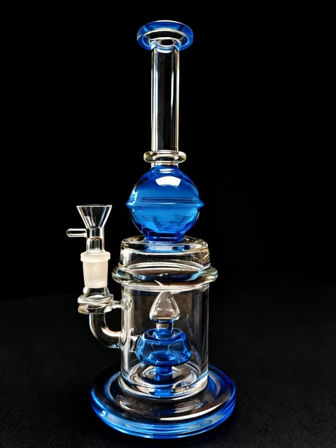 9 Modern Geometric “Color Sphere” Glass Bong-blue