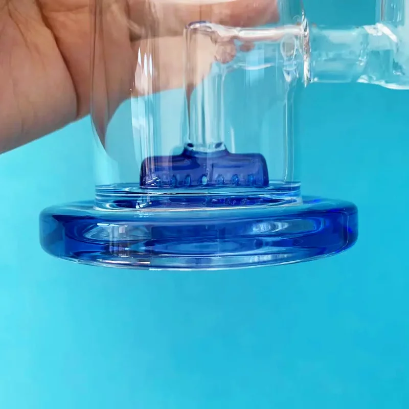 9" Dual Chamber Inline Perc Glass Bong