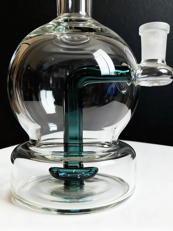 9" Modern Globe Disc Perc Glass Bong