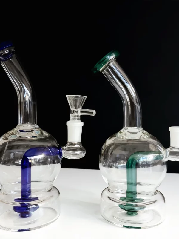 9" Modern Globe Disc Perc Glass Bong