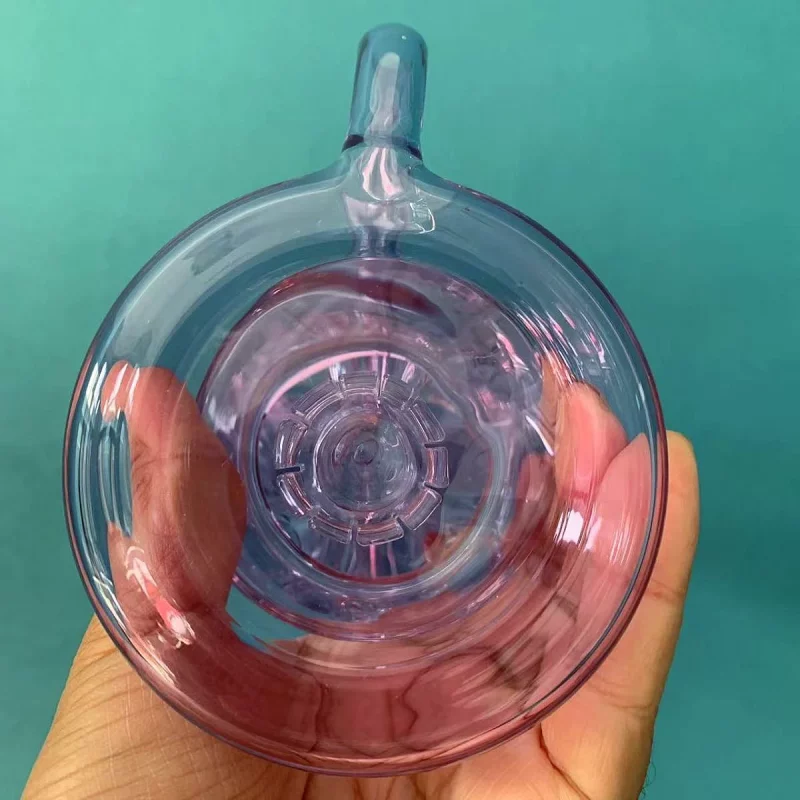 9" Purple Recycler Glass Bong with Disc Perc