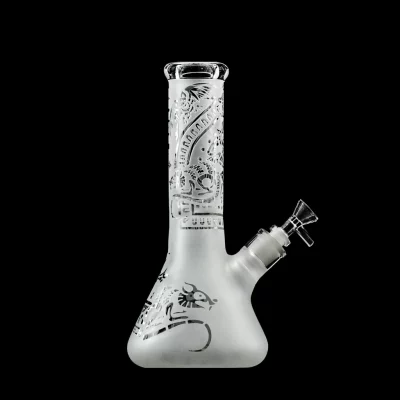 9" Toke Tech Sandblasted 9mm Thick Glass Beaker Bong