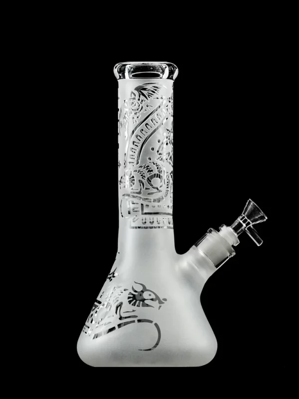 9" Toke Tech Sandblasted 9mm Thick Glass Beaker Bong