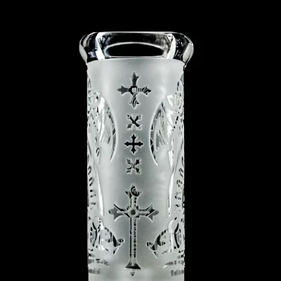 9" Toke Tech Sandblasted 9mm Thick Glass Beaker Bong
