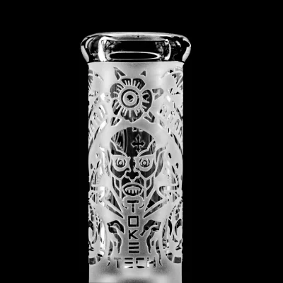 9" Toke Tech Sandblasted 9mm Thick Glass Beaker Bong