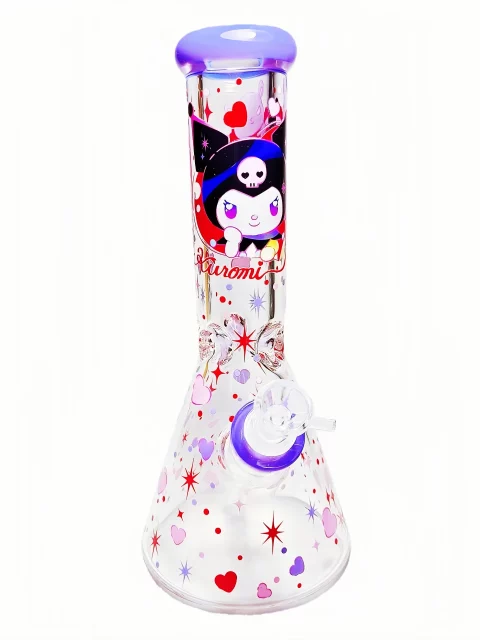 12" 9mm Thick Kuromi Dark Sweetheart Beaker Glass Bong