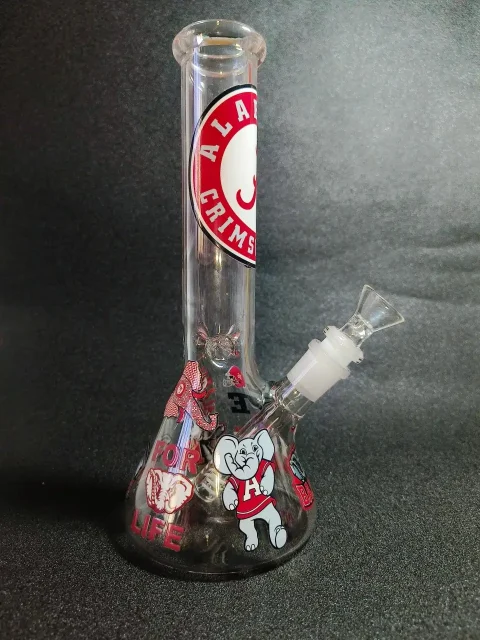 Alabama Crimson Tide Beaker Glass Bong-2 Alabama Crimson Tide Beaker Glass Bong