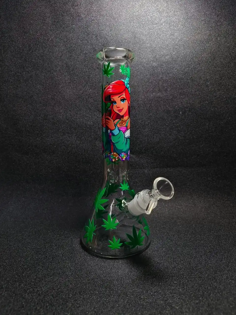 10" Ariel 420 Leaf Glass Bong with Street Style