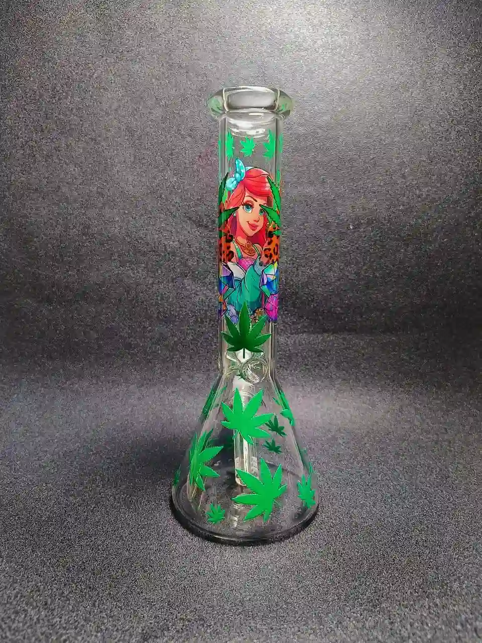 10" Ariel 420 Leaf Glass Bong with Street Style