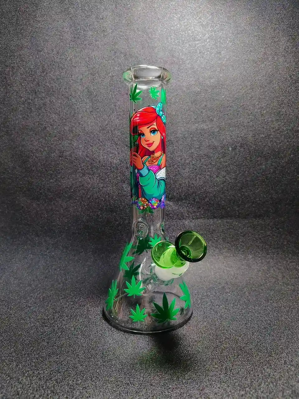 10" Ariel 420 Leaf Glass Bong with Street Style