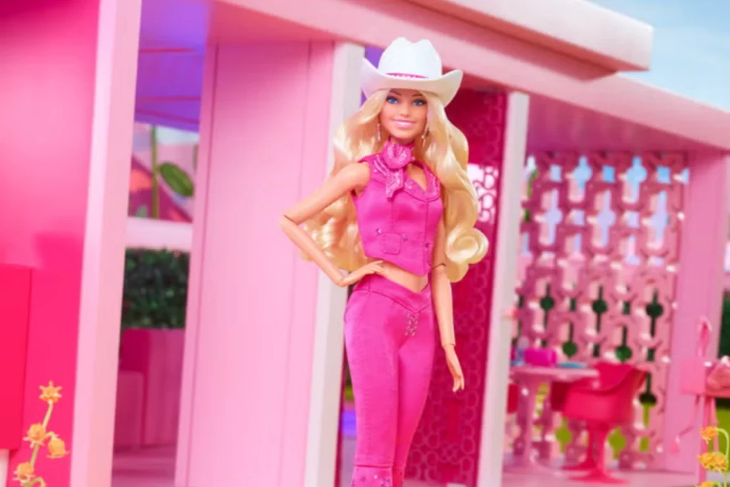 Hot Pink Glitter Barbie Bong with Minimalist Design