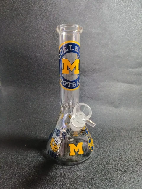 Michigan Wolverines Beaker Glass Bong