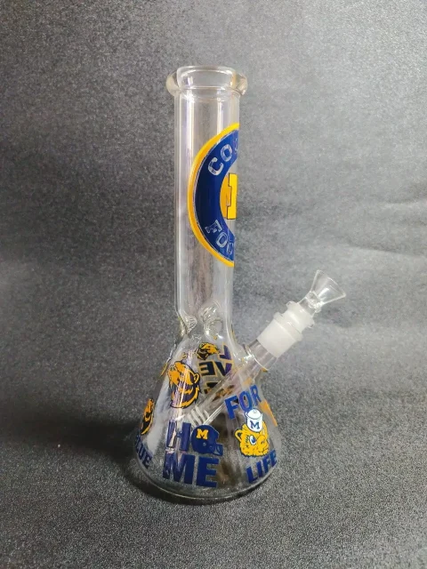 Michigan Wolverines Beaker Glass Bong2 Michigan Wolverines Beaker Glass Bong