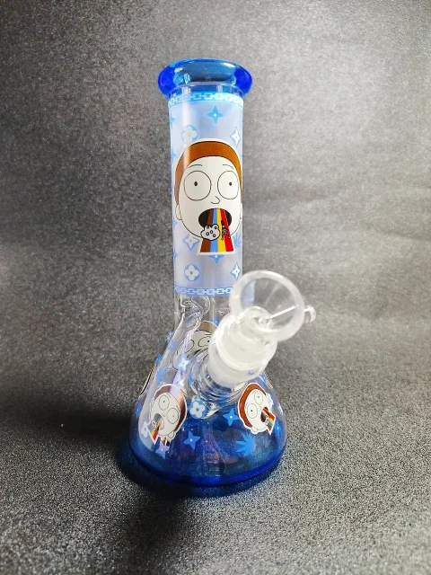 Morty Psychedelic Rainbow Beaker Glass Bong