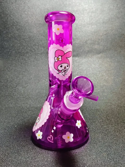 My Melody Lace Heart Iridescent Purple Glass Bong