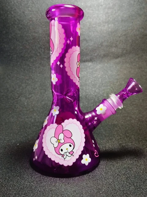 My Melody Lace Heart Iridescent Purple Glass Bong-2 My Melody Lace Heart Iridescent Purple Glass Bong