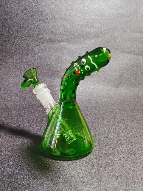 Pickle Rick 3D Handcrafted Beaker Glass Bong