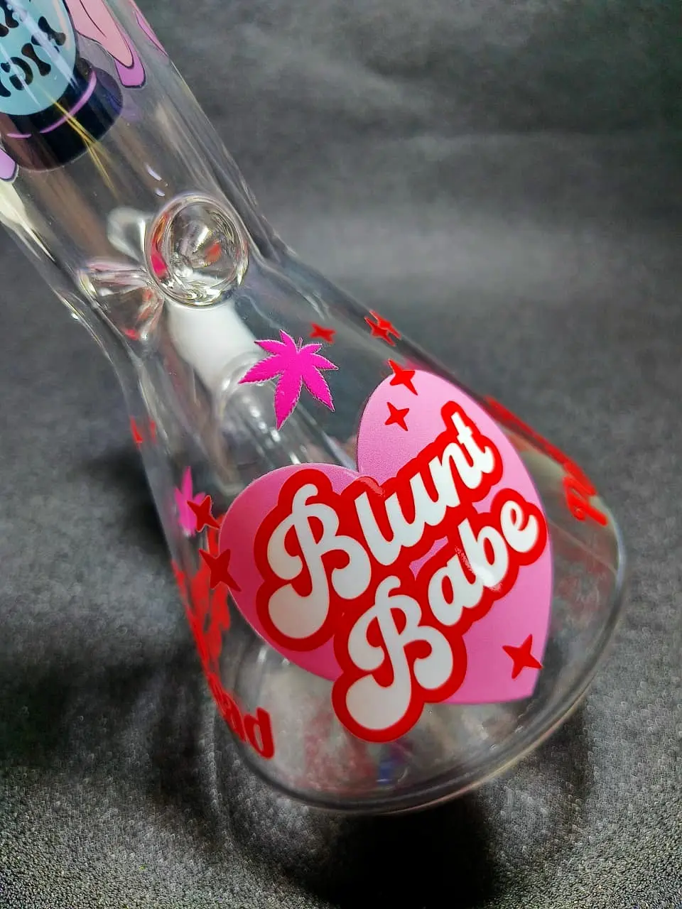 10" Pink Dog Fortune “You Are High” Beaker Glass Bong
