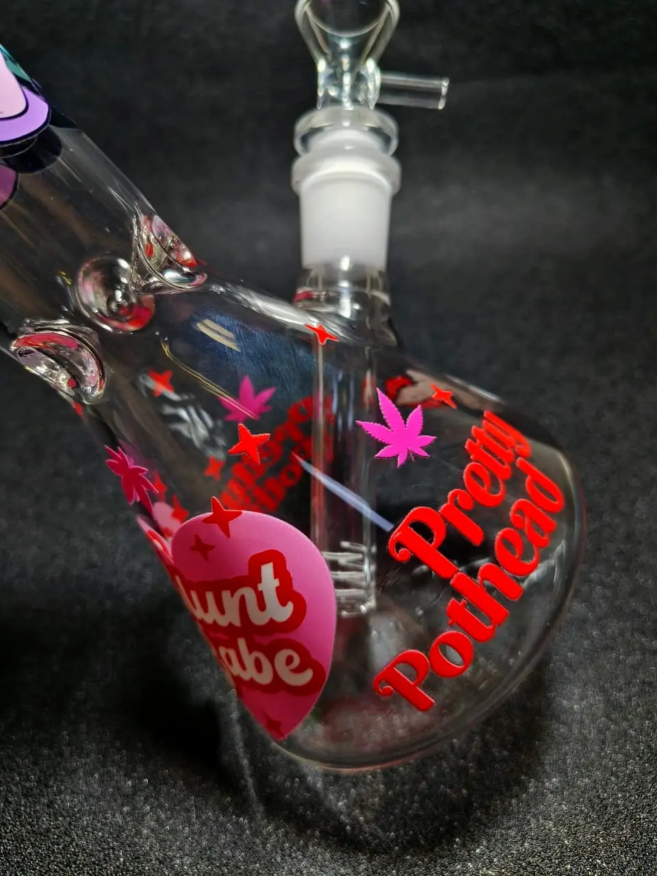 10" Pink Dog Fortune “You Are High” Beaker Glass Bong