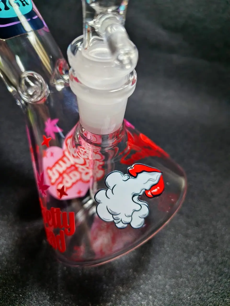10" Pink Dog Fortune “You Are High” Beaker Glass Bong