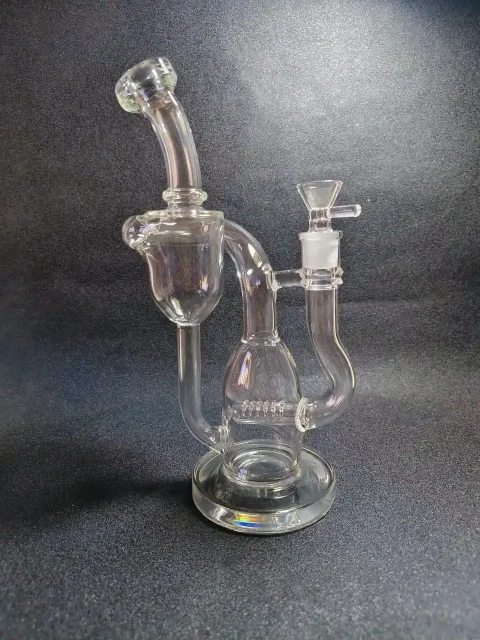 9.5" Recycler Glass Bong with Multi-Slit Inline Perc