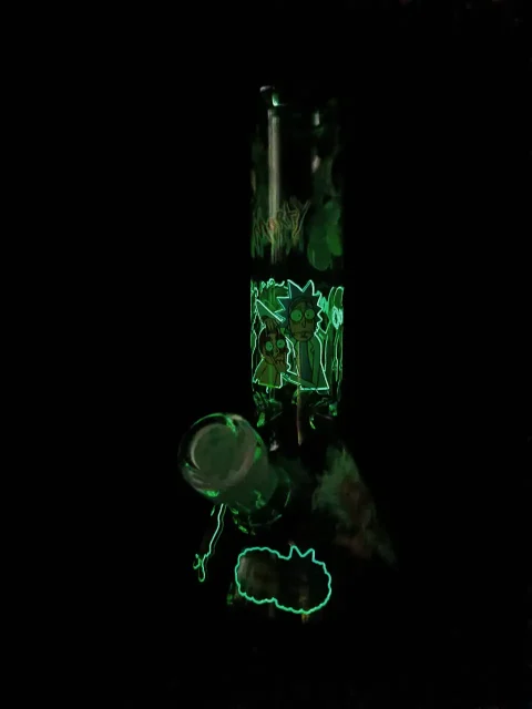 Rick and Morty Interdimensional Storm Glow Beaker Glass Bong Rick and Morty Interdimensional Storm Glow Beaker Glass Bong