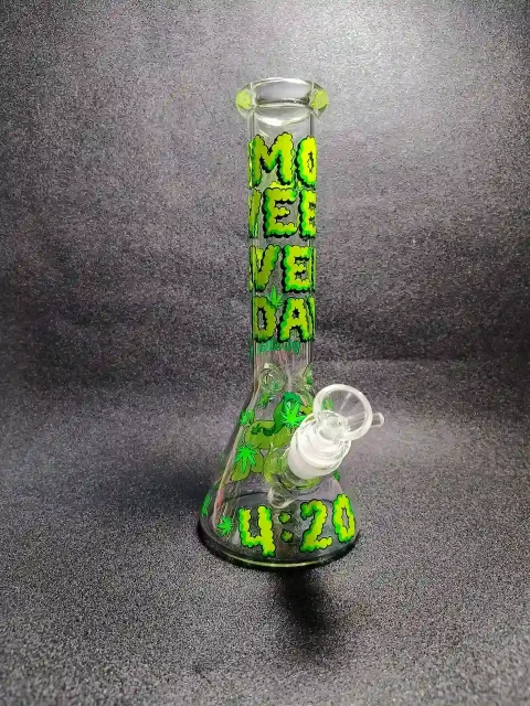 Smoke Weed Every Day Graffiti Bubble Letter Beaker Bong