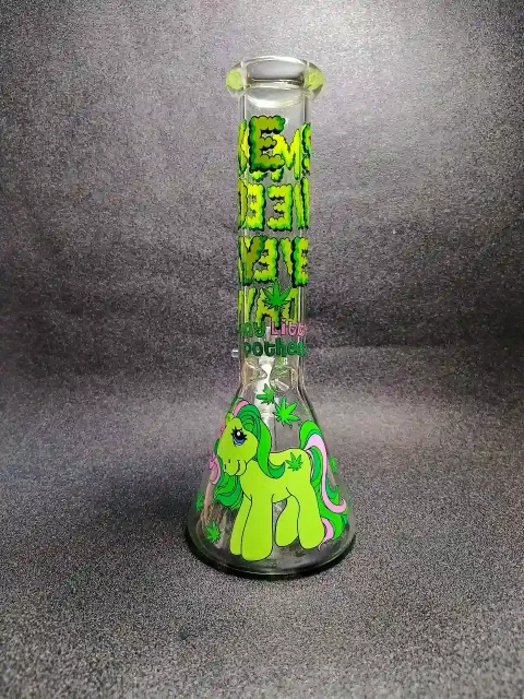 Smoke Weed Every Day Graffiti Bubble Letter Beaker Bong-2 Smoke Weed Every Day Graffiti Bubble Letter Beaker Bong