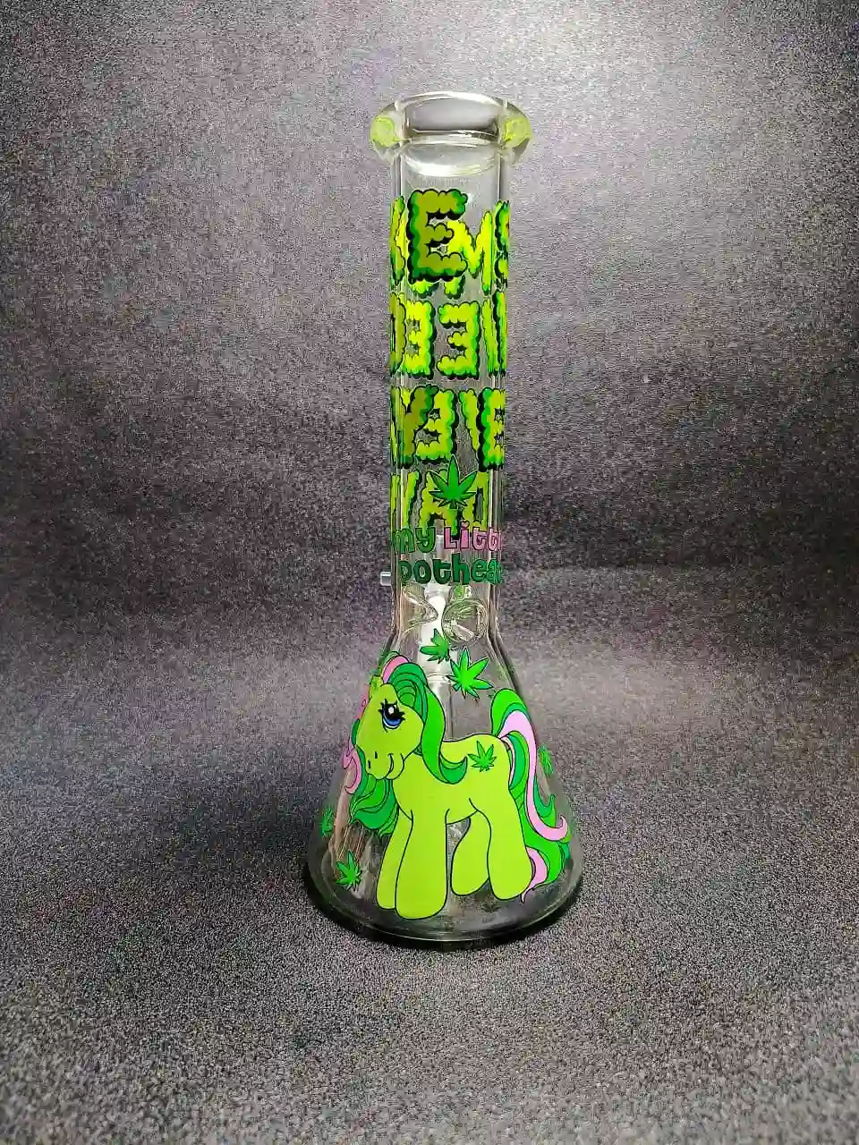 Smoke Weed Every Day Graffiti Bubble Letter Beaker Bong