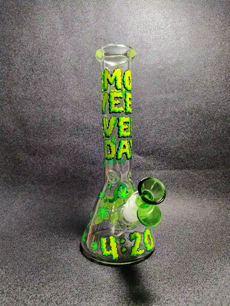 Smoke Weed Every Day Graffiti Bubble Letter Beaker Bong