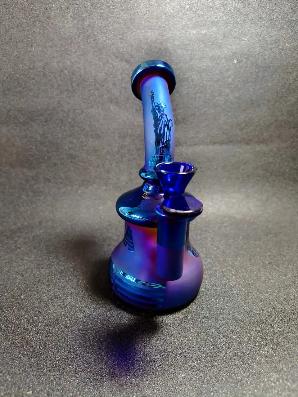7" Statue of Liberty Blue Mini Glass Bong Rig