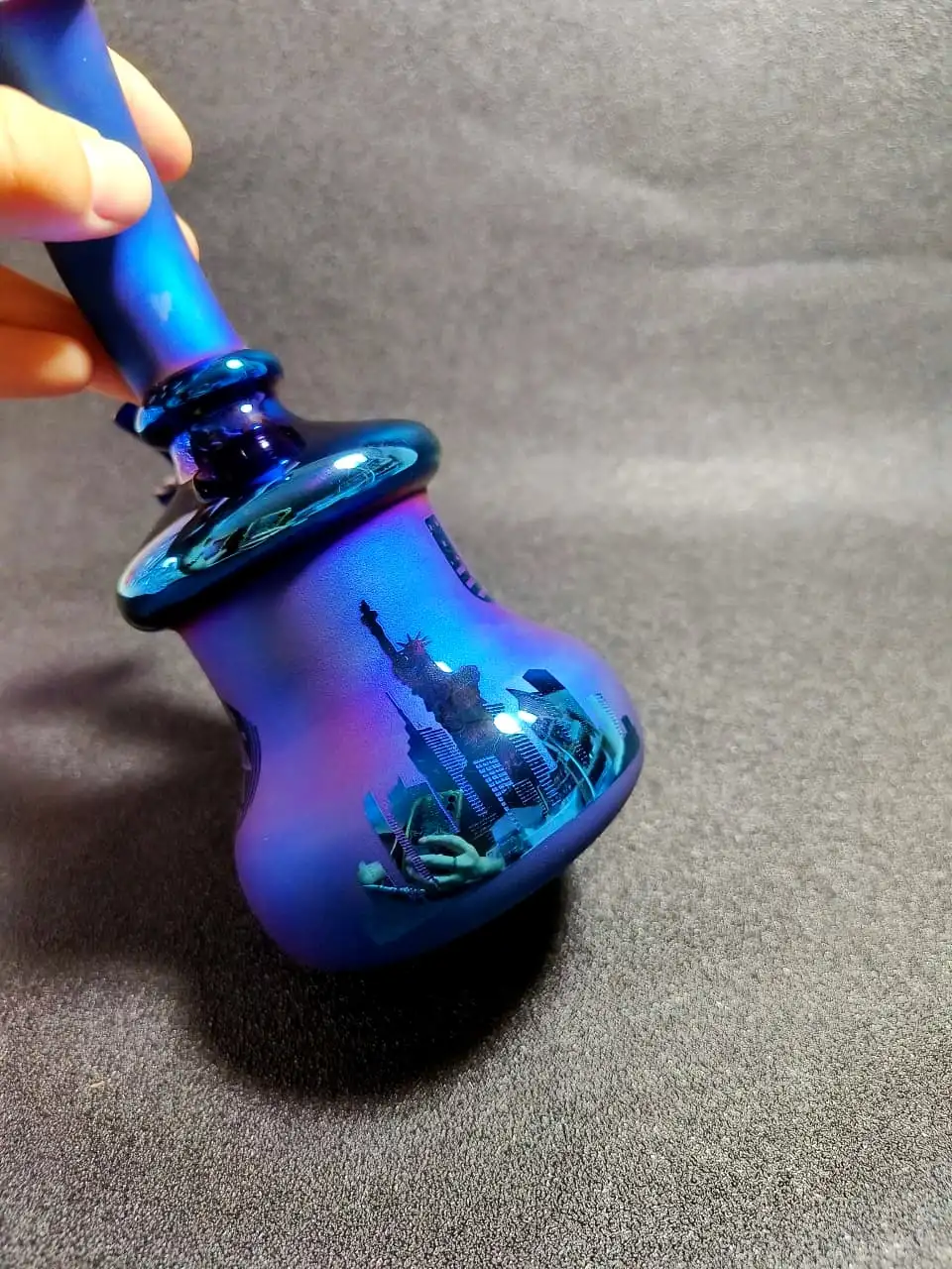 7" Statue of Liberty Blue Mini Glass Bong Rig