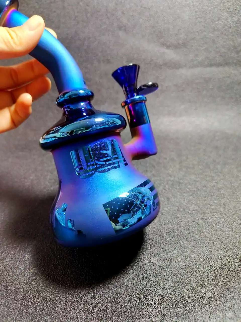 7" Statue of Liberty Blue Mini Glass Bong Rig