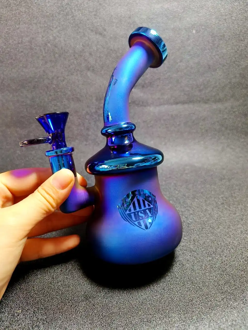 7" Statue of Liberty Blue Mini Glass Bong Rig