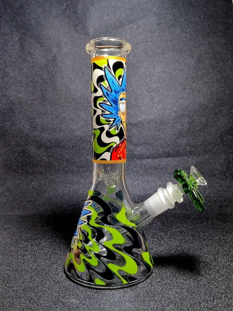 Acid Slime Flow Rick Psychedelic Beaker Glass Bong Acid Slime Flow Rick Psychedelic Beaker Glass Bong