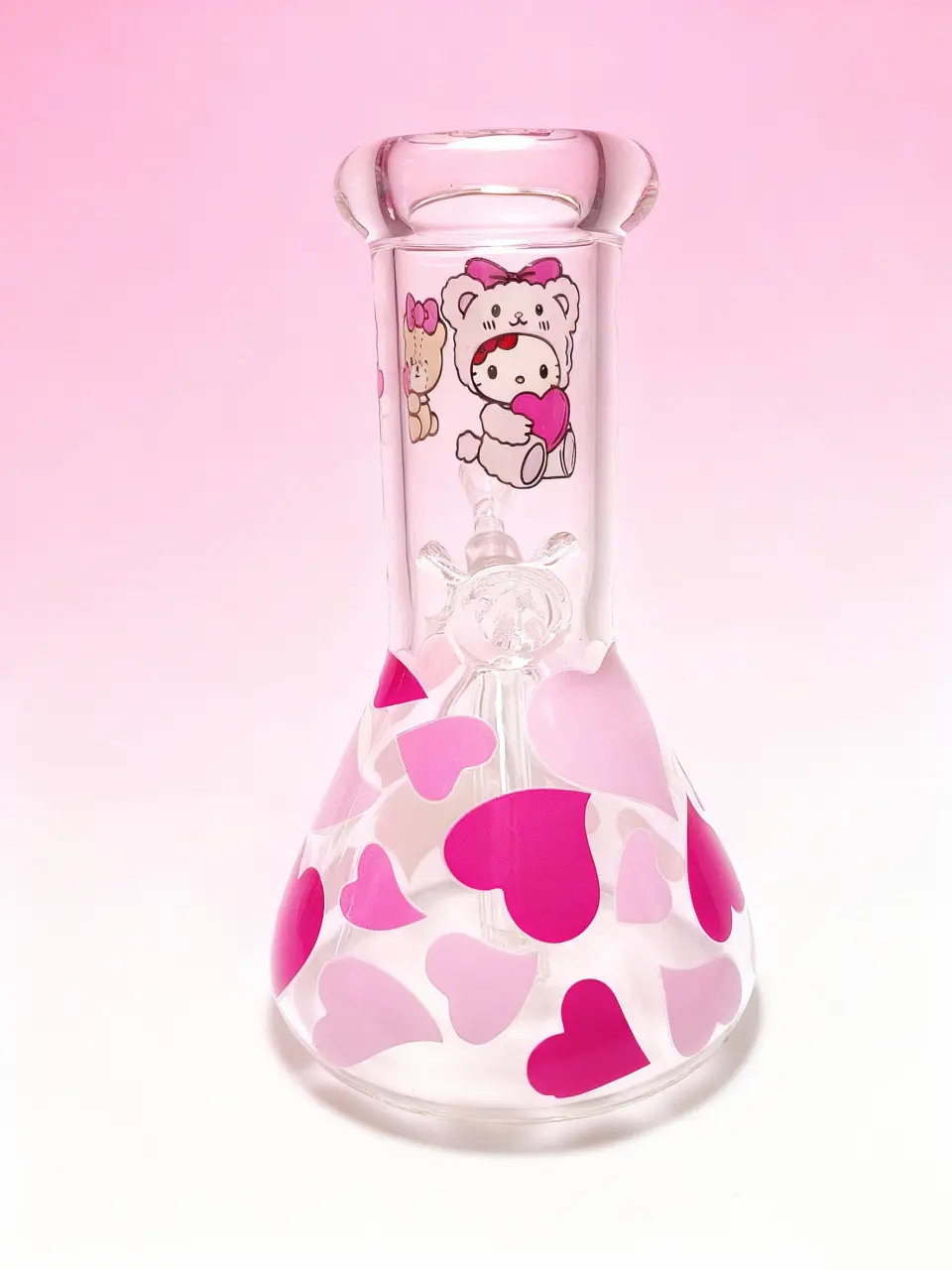 8" Hello Kitty Bong with Teddy Bear 5mm Thick Glass